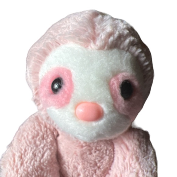 Aurora Purely Luxe Pink Sloth 12" Sitting Stuffed Plush Animal - Picture 2 of 3